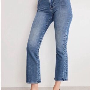NWOT Good American Women's Good Legs Crop Mini Boot Cut Blue Jeans Size 10/30